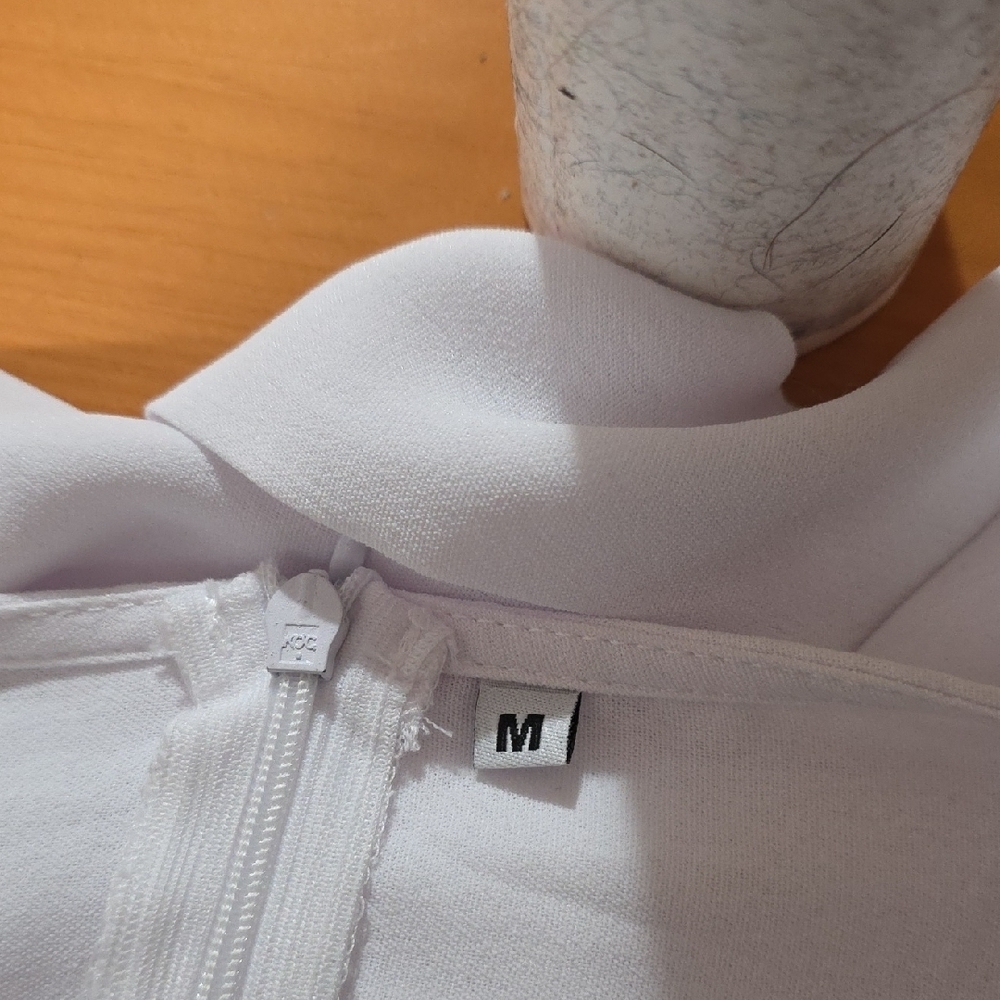 NWOT-Elegant White Wrap Dress - Picture 4 of 6